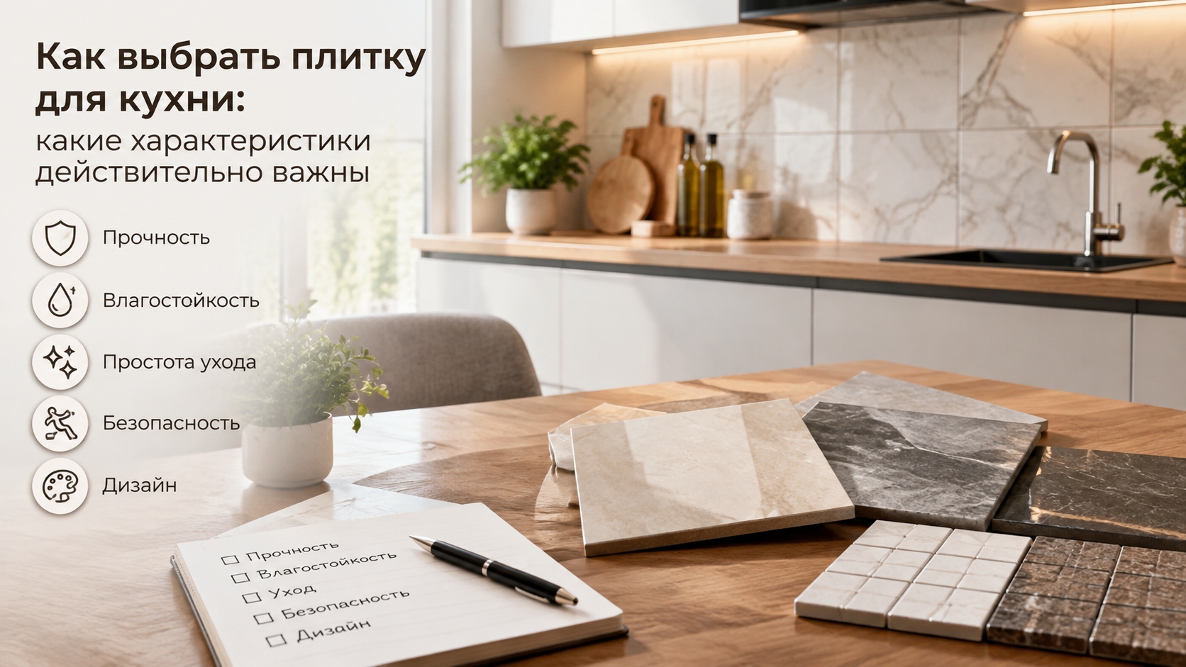 Как выбрать плитку для кухни: какие характеристики действительно важны