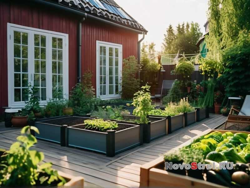 Бетон и стекло в пространстве сада